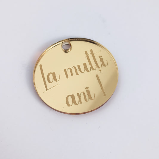 Pandantiv Circular „La mulți ani!”