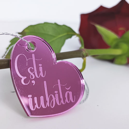 Pandantiv Floral Inimă „Ești iubită”