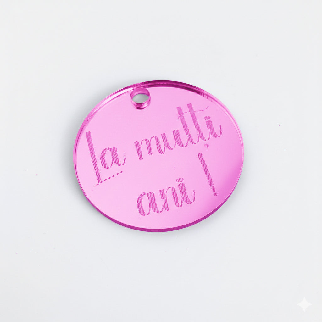 Pandantiv Circular „La mulți ani!”