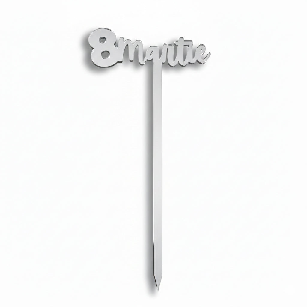 Topper Floral „8 Martie” cu Tijă Lungă