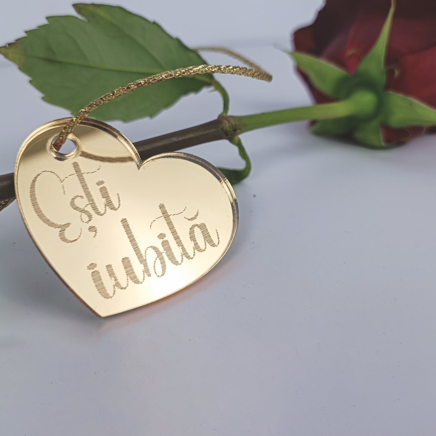 Pandantiv Floral Inimă „Ești iubită”