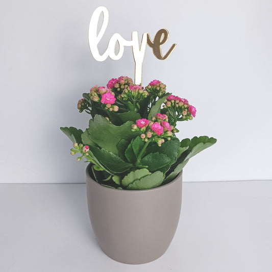 Topper Floral „Love” cu Tijă Scurtă