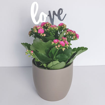 Topper Floral „Love” cu Tijă Scurtă