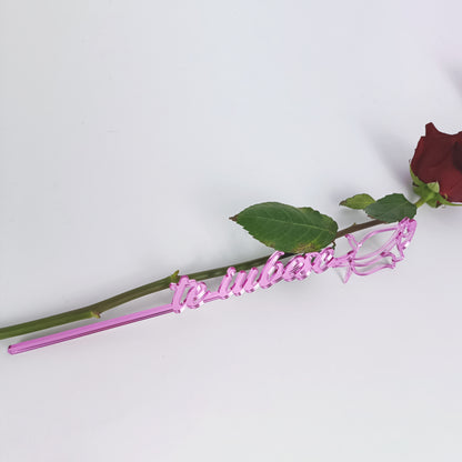 Topper Floral „Te iubesc” cu Trandafir