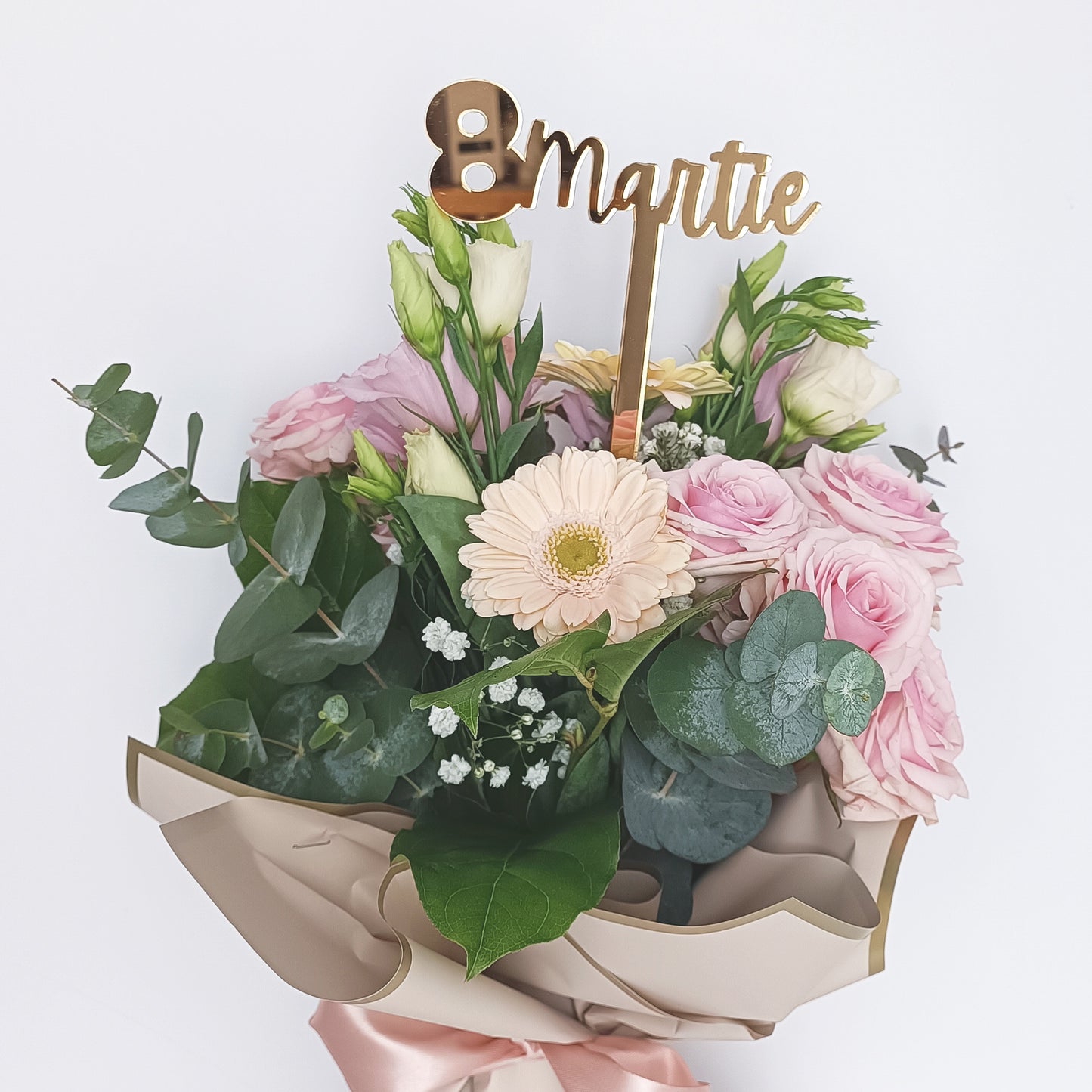 Topper Floral „8 Martie” cu Tijă Lungă