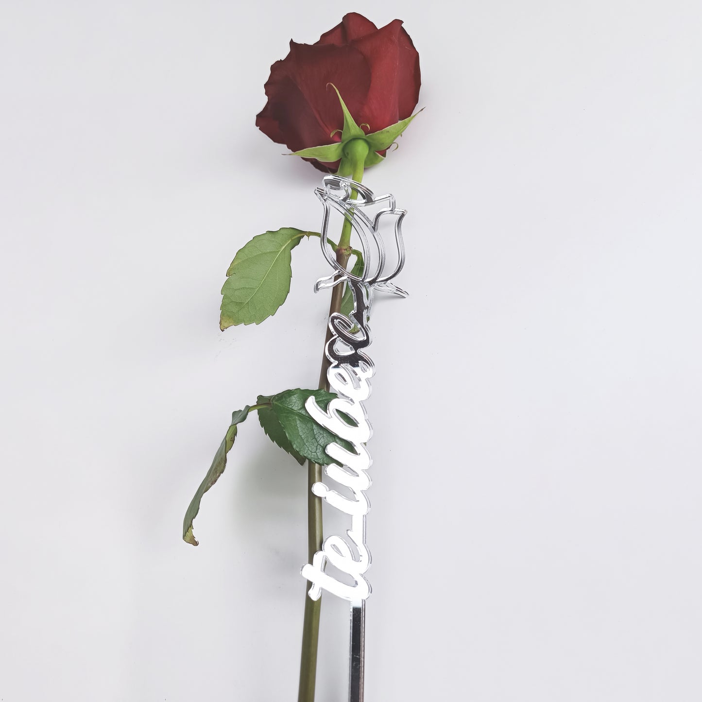Topper Floral „Te iubesc” cu Trandafir