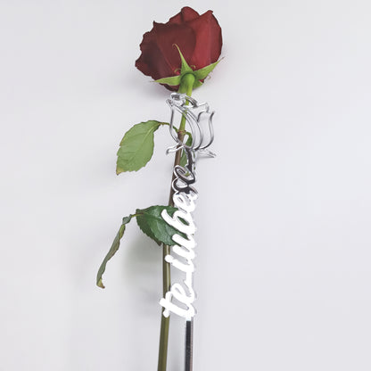 Topper Floral „Te iubesc” cu Trandafir