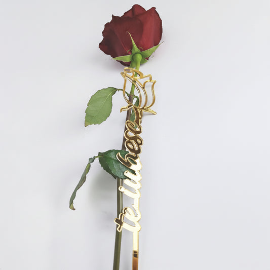 Topper Floral „Te iubesc” cu Trandafir