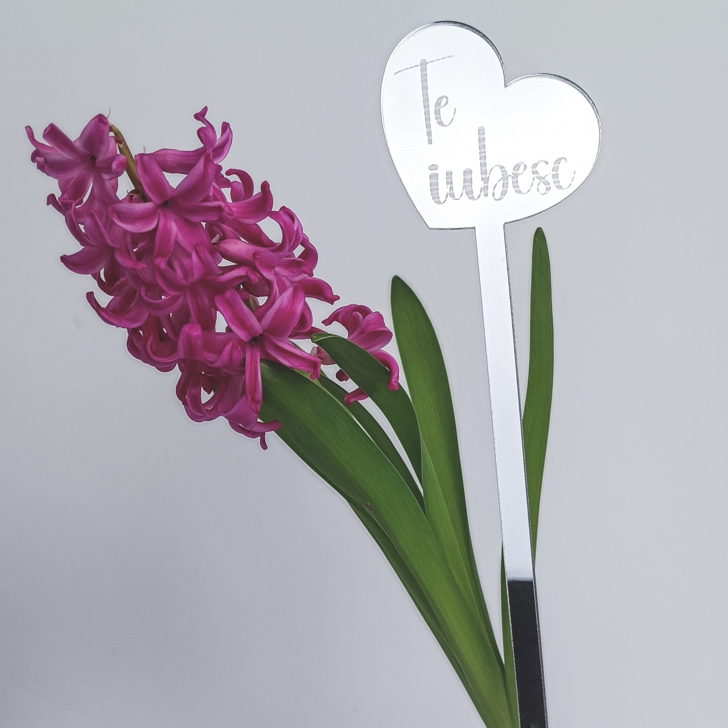 Topper Floral Inimă „Te iubesc”