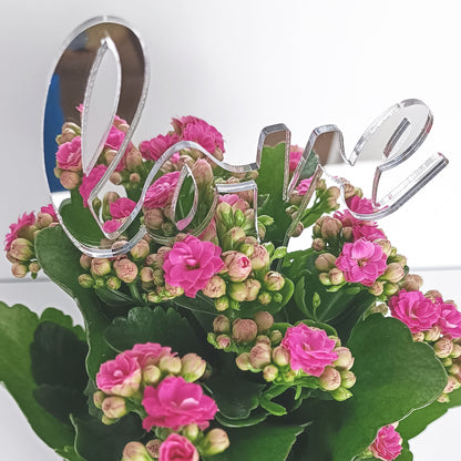 Topper Floral „Love” cu Tijă Scurtă