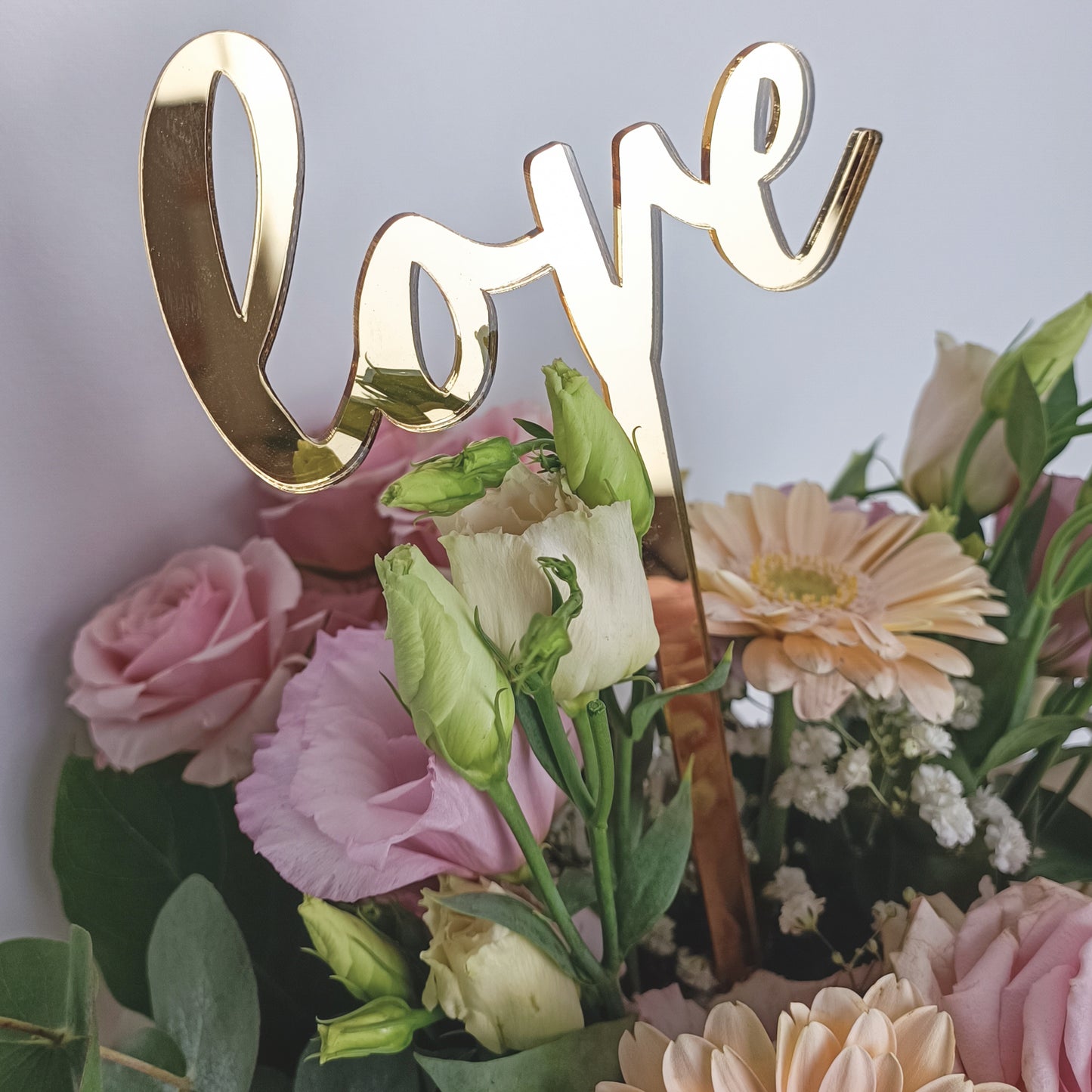 Topper Floral „Love” cu Tijă Lungă