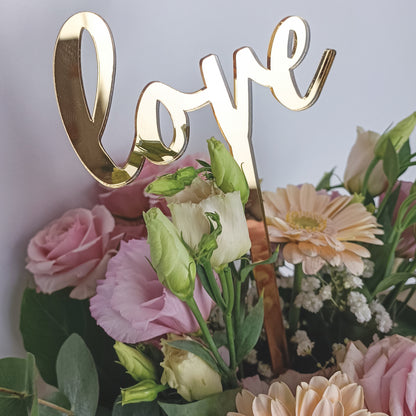 Topper Floral „Love” cu Tijă Lungă