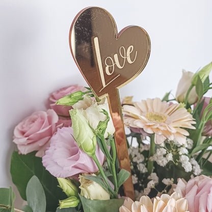 Topper Floral Inimă „Love”
