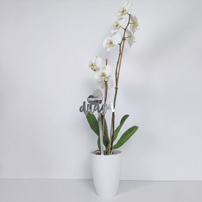 Topper Floral „Mamă Dragă” cu Inimă și Tijă Lungă