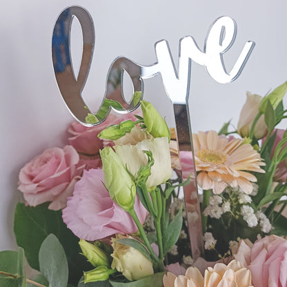 Topper Floral „Love” cu Tijă Lungă