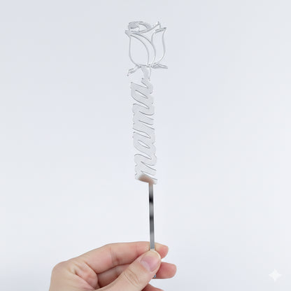 Topper Floral „Mama” cu Trandafir