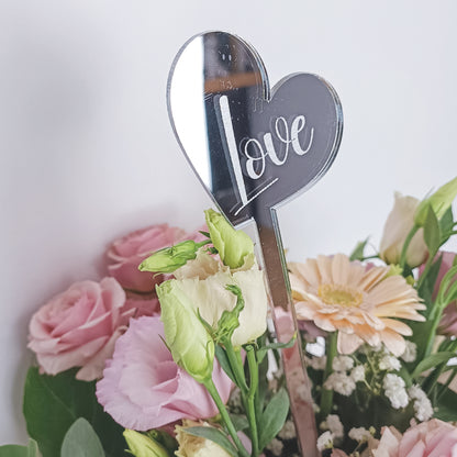 Topper Floral Inimă „Love”