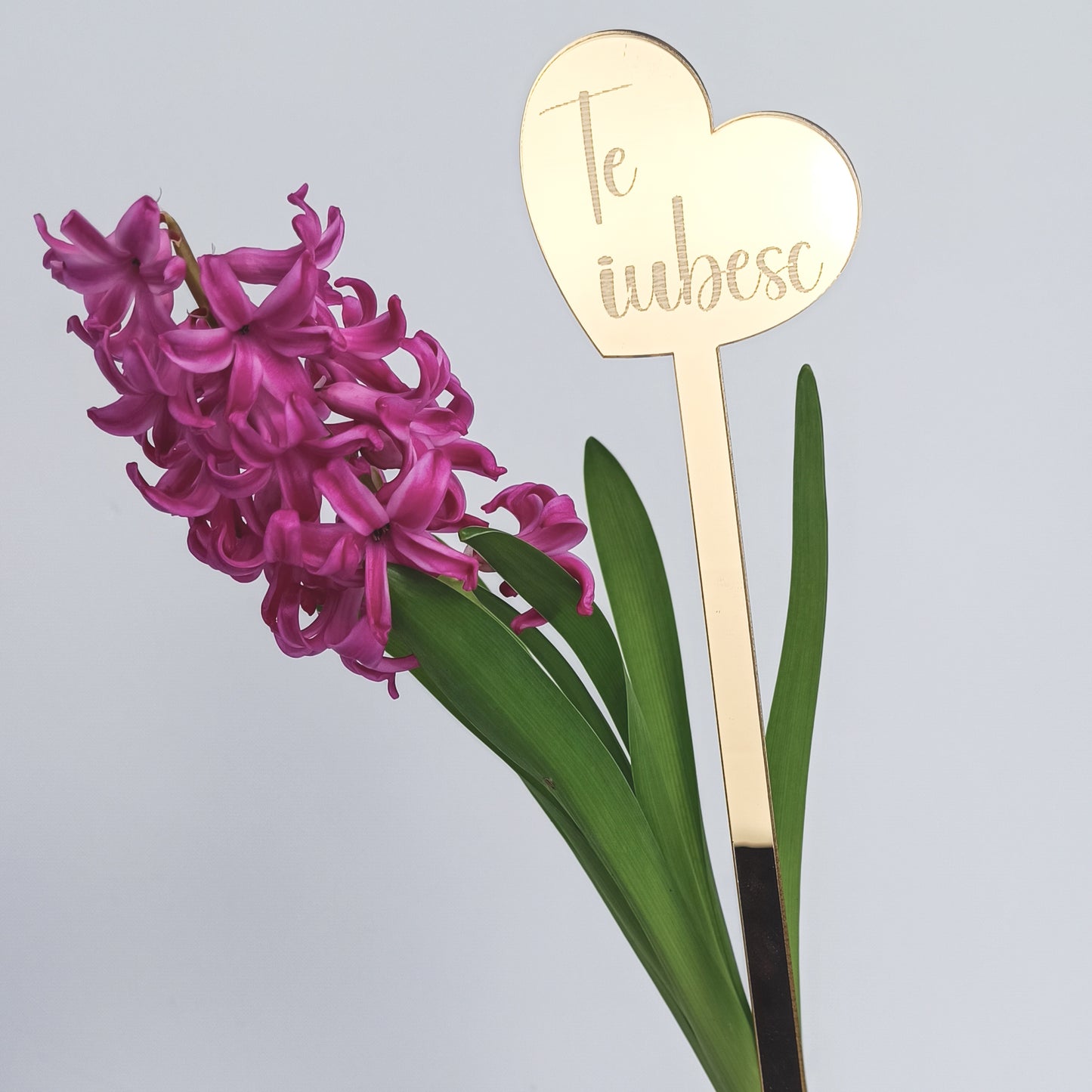 Topper Floral Inimă „Te iubesc”