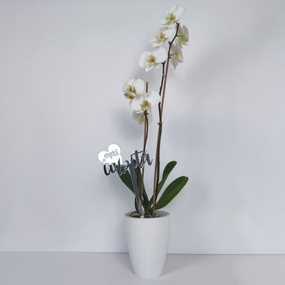 Topper Floral „Ești iubită” cu Inimă și Tijă Lungă
