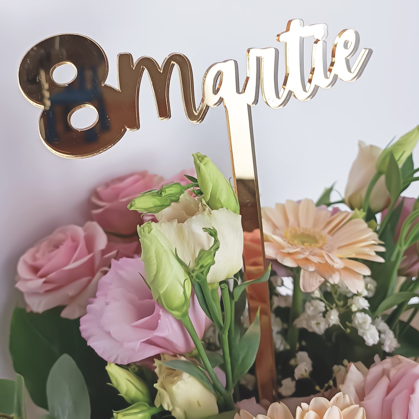 Topper Floral „8 Martie” cu Tijă Lungă